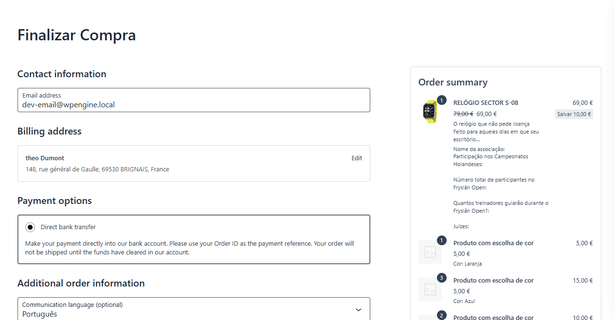 Same flow for Checkout